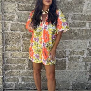 Buddy Love NWT Floral Mini Dress - Orange, Yellow, Purple